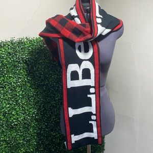 L.L. Bean Red and Black Plaid Scarf